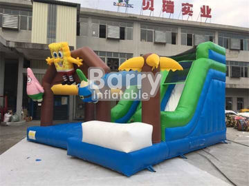Sünger Bob Şişme Combo Sıçrama Ev Atlama Çocuklar İçin PVC Tente Malzemesi
