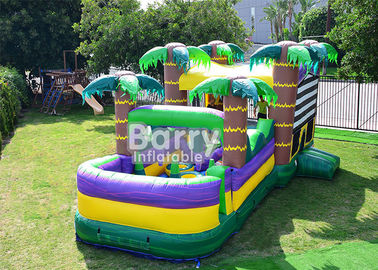 30 FT Palm Beach Engel Bounce Evi, Su Kaydırağı ile Şişme Yaşam Dolu Kale