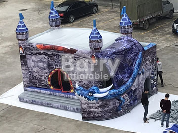 0.55mm PVC Ticari Komik Çocuklar Kale Şişme Sıçrama Ev Slayt Combo