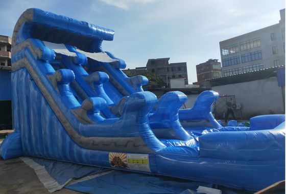 PVC Karışık Renkler Havuzlu Şişme Su Kaydırağı EN14960 Standardı