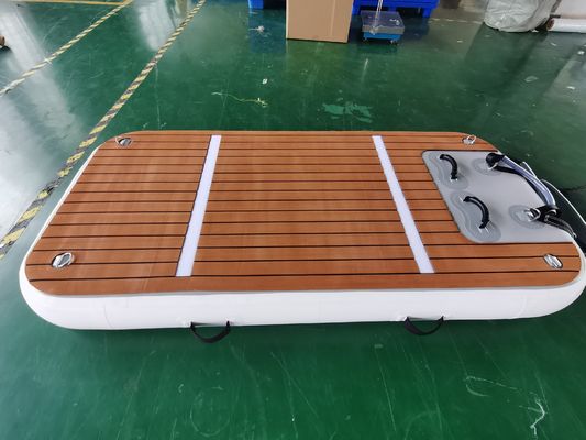 Özel Yapılmış 3x1m Şişme Yüzer Tekne İskelesi Ahşap Rengi