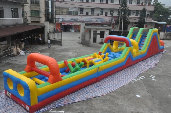 25x3m Şişme 5k Run Insane Engel Kursu Oyunu Yarış Bouncy Castle