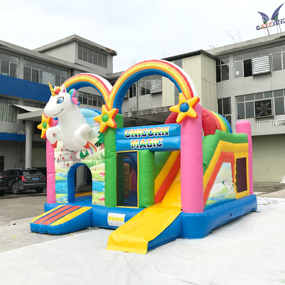Etkinlik için Özelleştirilmiş PVC Unicorn Şişme Zıplama Bouncer Evi Sıçrama Parkı