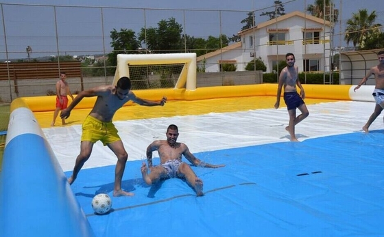 Çift Üçlü Dikiş Tente Şişme Spor Oyunları Sabun Futbol Sahası