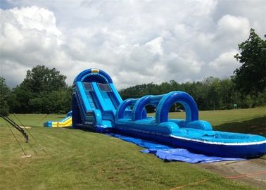 Heyecanlı 0.55mm PVC Tente Şişme Çift Kayma Ve Havuzlu Slide