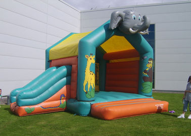 Oyun Parkı için Fil Şişme Combo Jungle Bouncy Kale Slayt Kiralama