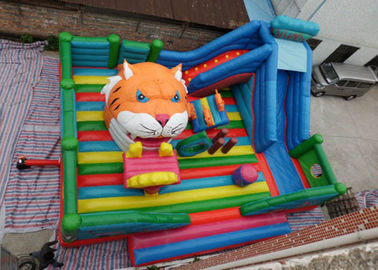 Slayt ile Eğlence Tiger Head çocuk Şişme Şişme Castle