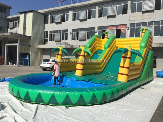 Hindistan Cevizi Ağacı Şişme Kaydırak 12X5m Alev Geciktirici