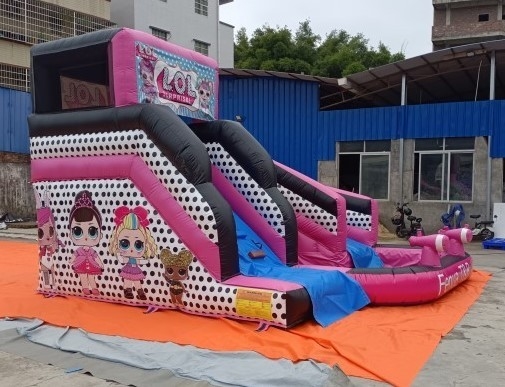 0.55mm PVC Şişme LOL Bounce House Slide Pembe Ticari Kiralama