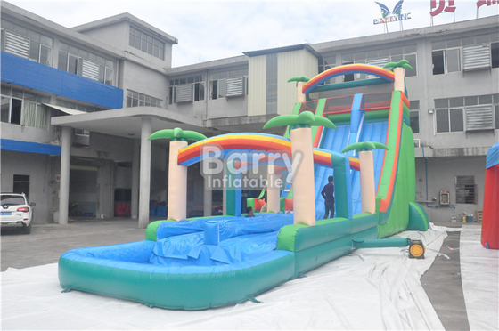 Ticari Jungle Tress Blow Up Su Kaydırağı 0.55mm PVC Malzeme